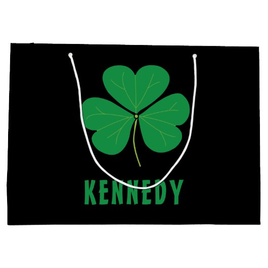 Shamrock Green Clover Ireland Celtic Irish Name Groot Cadeauzakje (Achterkant)