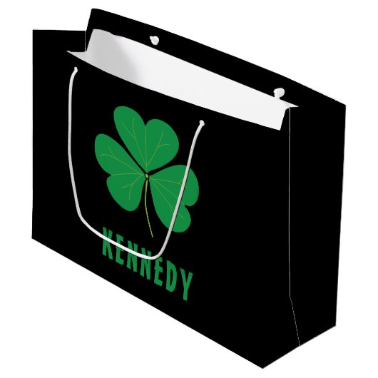 Shamrock Green Clover Ireland Celtic Irish Name Groot Cadeauzakje (Voorkant Gekanteld)