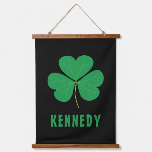 Shamrock Green Clover Ireland Celtic Irish Name Hangend Wandkleed (Voorkant)
