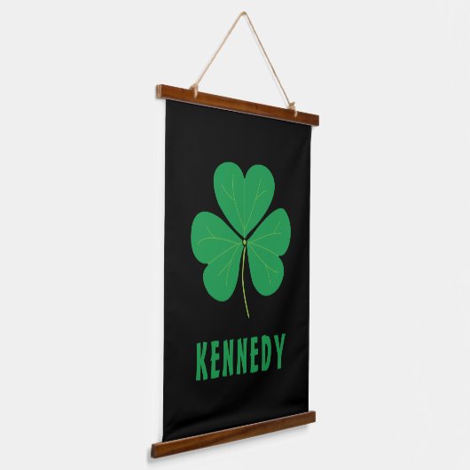 Shamrock Green Clover Ireland Celtic Irish Name Hangend Wandkleed (Gebogen)