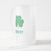 Shamrock Green Clover Ireland Celtic Irish Name Matglas Bierpul (Voorkant links)