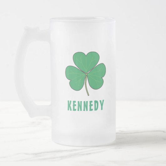Shamrock Green Clover Ireland Celtic Irish Name Matglas Bierpul (Links)