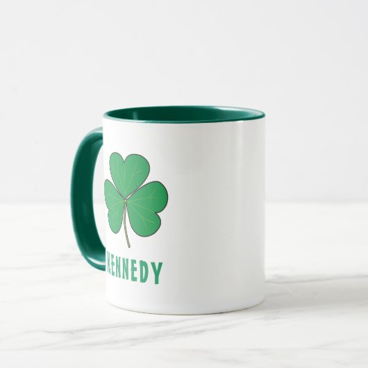 Shamrock Green Clover Ireland Celtic Irish Name Mok (Voorkant links)