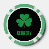 Shamrock Green Clover Ireland Celtic Irish Name Poker Chips (Achterkant)