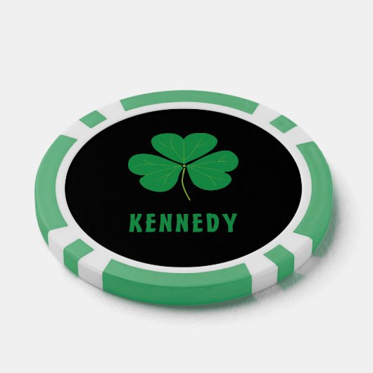 Shamrock Green Clover Ireland Celtic Irish Name Poker Chips (Enkel)