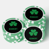 Shamrock Green Clover Ireland Celtic Irish Name Poker Chips (Opstapeling)