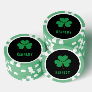 Shamrock Green Clover Ireland Celtic Irish Name Poker Chips