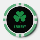 Shamrock Green Clover Ireland Celtic Irish Name Poker Chips (Voorkant)