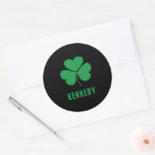 Shamrock Green Clover Ireland Celtic Irish Name Ronde Sticker (Envelop)