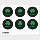 Shamrock Green Clover Ireland Celtic Irish Name Ronde Sticker (Vel)