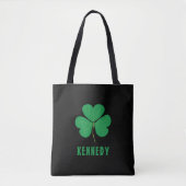 Shamrock Green Clover Ireland Celtic Irish Name Tote Bag (Voorkant)