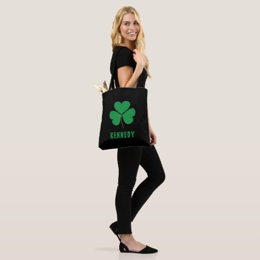 Shamrock Green Clover Ireland Celtic Irish Name Tote Bag (Op model)