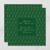 Shamrock Green Clovers Pattern Happy St. Patrick H Feestdagenkaart (Voorkant / Achterkant)