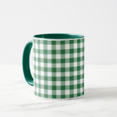 Shamrock Green en White Check Gingham Mok (Voorkant links)