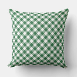 Shamrock Green en White Check Gingham Pillow Kussen