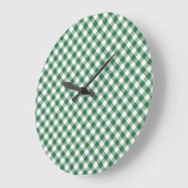 Shamrock Green en White Check Gingham Wandklok (Hoek)