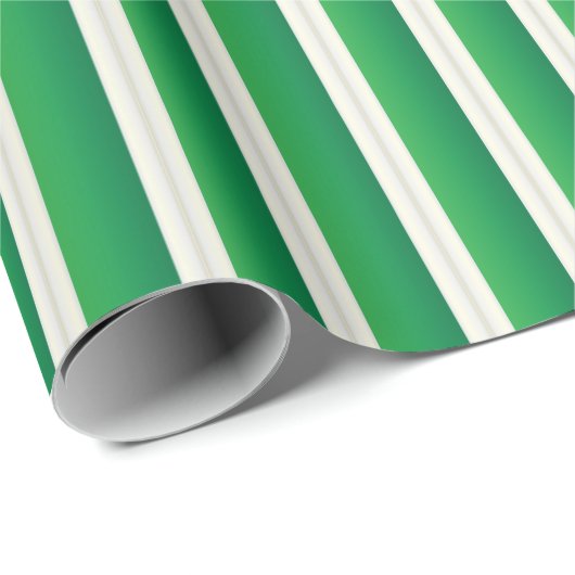 Shamrock Green en White Stripes Cadeaupapier (Rol Hoek)
