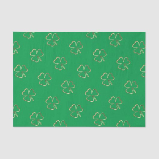 Shamrock Green Ierse klaver patroon Tissuepapier (Voorkant)