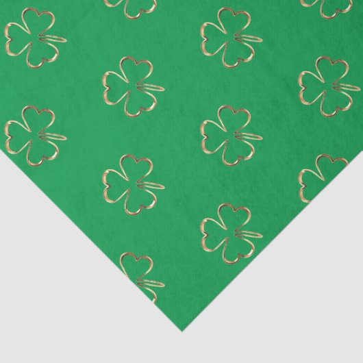 Shamrock Green Ierse klaver patroon Tissuepapier (Detail)