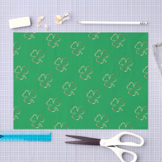 Shamrock Green Ierse klaver patroon Tissuepapier (Craft)