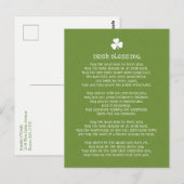 Shamrock Green Irish Blessing Briefkaart (Voorkant / Achterkant)