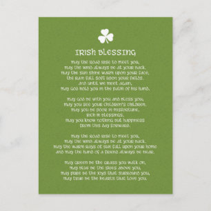 Shamrock Green Irish Blessing Briefkaart