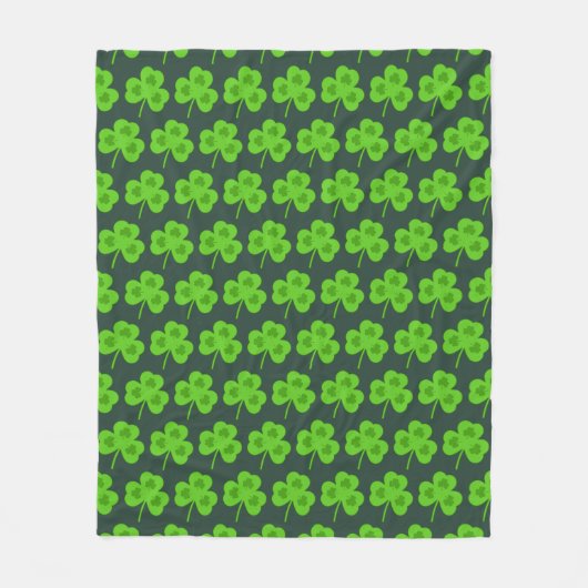 SHAMROCK GREEN LEAF ST PATRICK'S DAG FLEECE DEKEN (Voorkant)