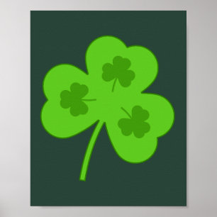 SHAMROCK GREEN LEAF ST PATRICK'S DAG POSTER