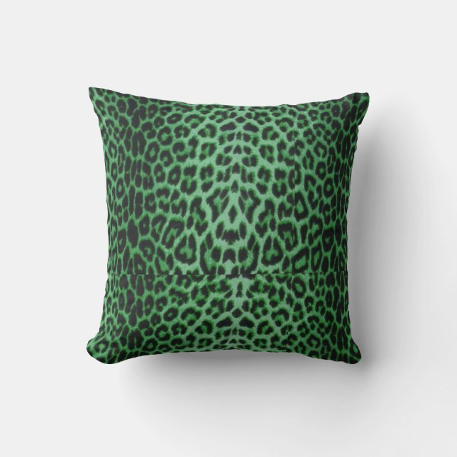 Shamrock Green Lucky Leopard-Sierkussennen Kussen (Voorkant)