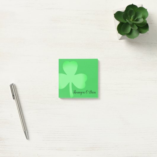 Shamrock Green Modern Script Monogramed Name 3x3 Post-it® Notes (Kantoor)