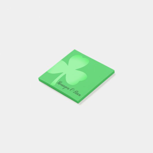Shamrock Green Modern Script Monogramed Name 3x3 Post-it® Notes (Schuin)