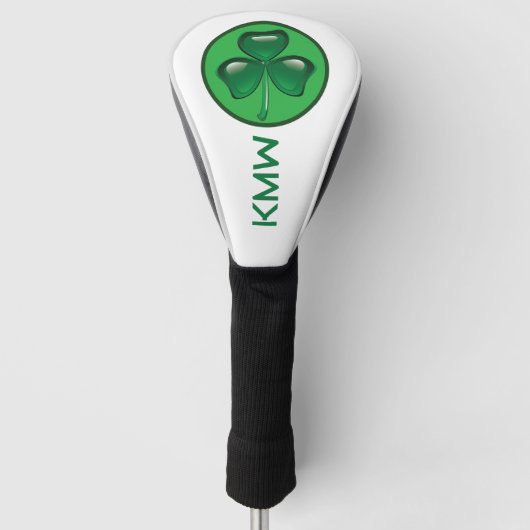 Shamrock Green Monogram Golf Club Head Hoesje Golfheadcover (Voorkant)
