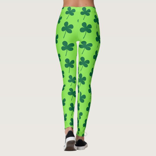 Shamrock Green Patrick`s Day Pattern Leggings (Achterkant)