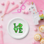 Shamrock Green Plaid Love Sea Turtle St Patrick'S Papieren Bordje (Feest)
