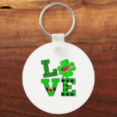 Shamrock Green Plaid Love Sea Turtle St Patrick'S Sleutelhanger (Voorkant)