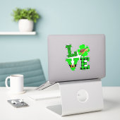 Shamrock Green Plaid Love Sea Turtle St Patrick'S Sticker (Laptop op bureau)