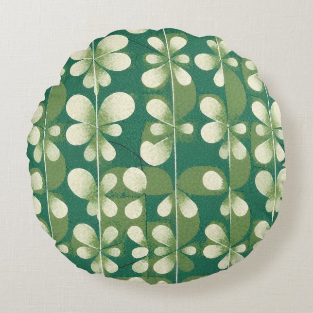 Shamrock Green Rond Kussen (Voorkant)