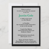 Shamrock Green Silver Stripes op Black Bar Mitswa Kaart (Voorkant)