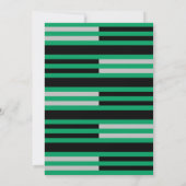 Shamrock Green Silver Stripes op Black Bar Mitswa Kaart (Achterkant)