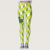 Shamrock & Green Stripes - Wees Iers voor een dag Leggings (Voorkant)