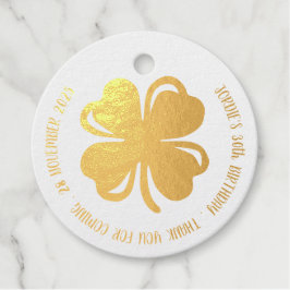 Shamrock Green Vier Blad Klaver Gelukkige Verjaard Bedankjes Labels