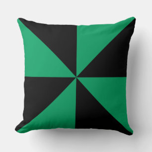 Shamrock Groen en Zwarte Pinwheel Kussen