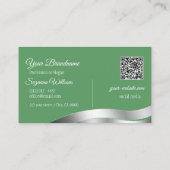 Shamrock Groen Golf Met Logo QR Code Visitekaartje (Achterkant)