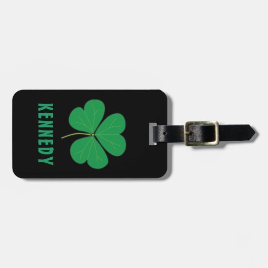 Shamrock Groen Klaver Ierland Keltisch Iers Naam Bagagelabel (Voorkant horizontaal)