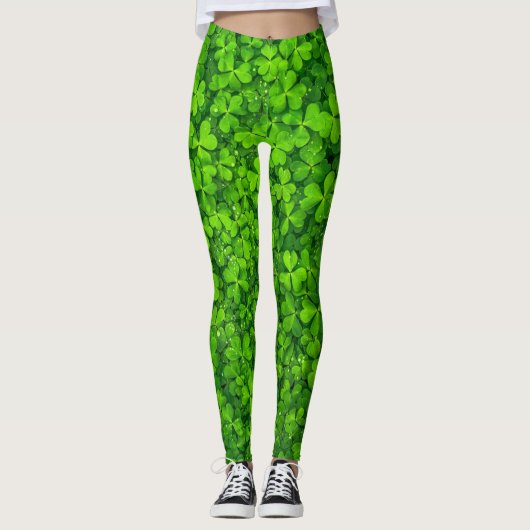 Shamrock groen, St. Patrick's Day,  Leggings (Voorkant)