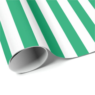 Shamrock groen/witte streep cadeaupapier