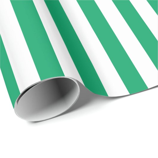 Shamrock groen/witte streep cadeaupapier (Rol Hoek)