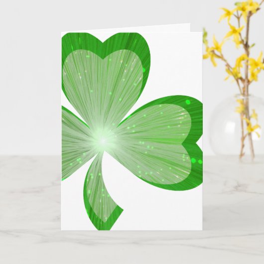 Shamrock grote 'Jouw tekst' kaart wit (Gele Bloem)
