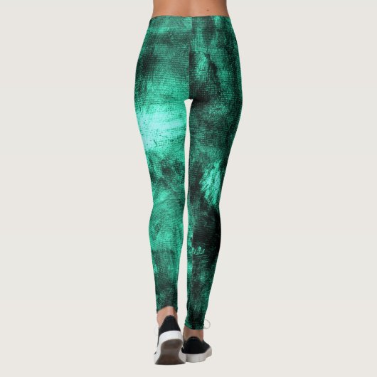Shamrock Grunge Textured Spandex Leggings (Achterkant)