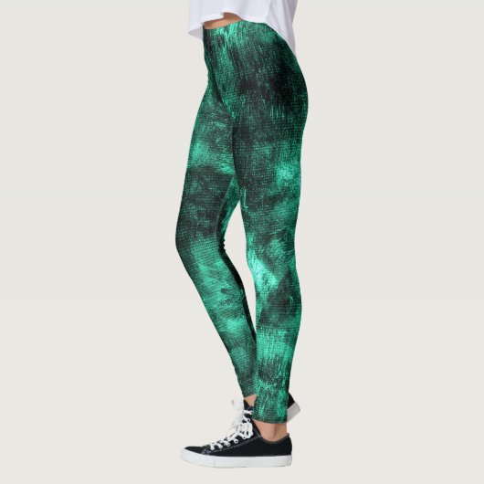 Shamrock Grunge Textured Spandex Leggings (Links)